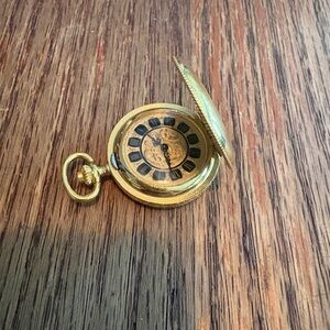 Vintage Bucherer Gold Plated Quartz Watch Pendant TESTED